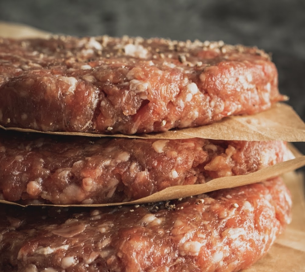 thick, fresh burger patties