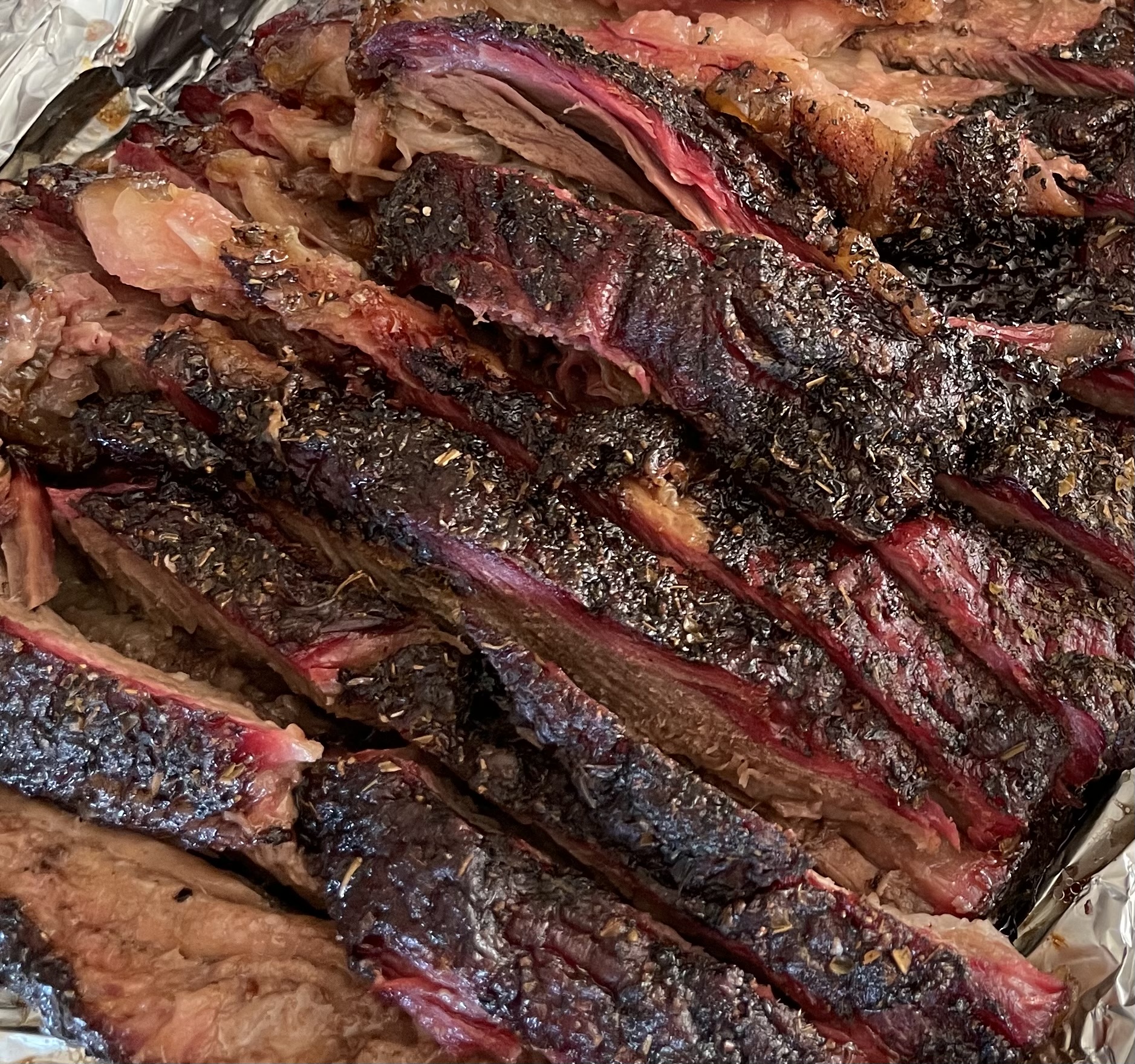 apple smoked briskets, fork tender, melts in your mouth